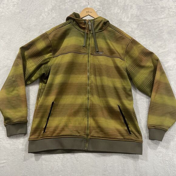 SIMS Snowboarding Full Zip Hooded Jacket Men Large Green Vintage Y2K READ - Picture 1 of 12